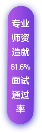 专业师资早就81.6%通过率